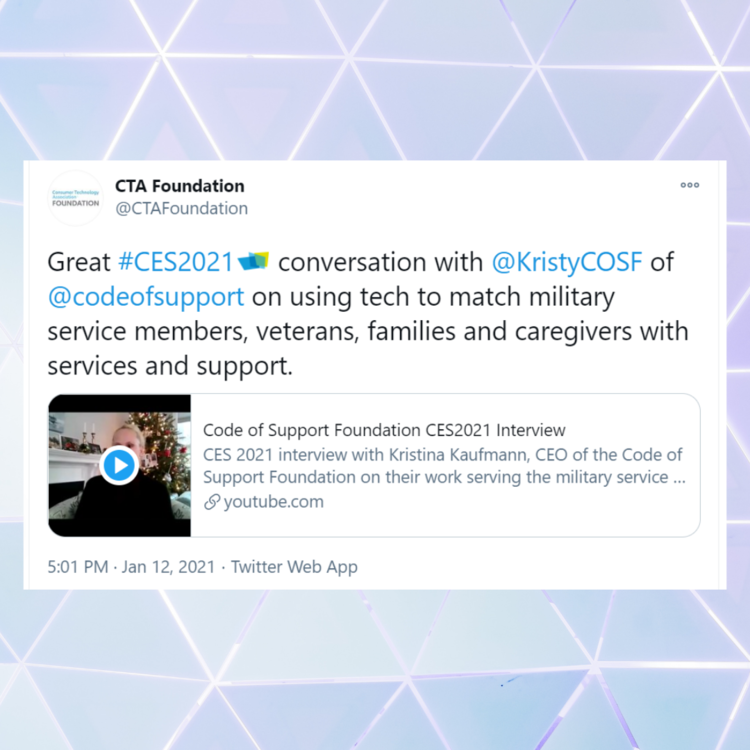 CTA Foundation Twitter post sharing one of COSF videos