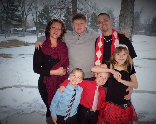 A Christmas family photo